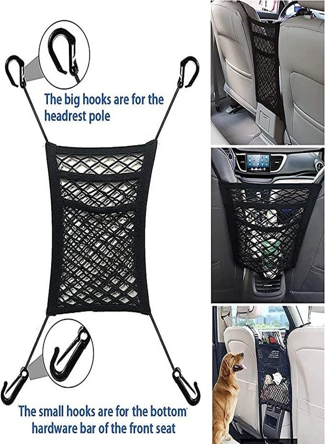 TINSICO 3-Layer Car Mesh Organizer | Elastic car net Between Seats, Pet Barrier Net of Backseat Kids Children Dog - Image 5